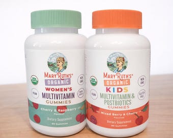 Organic Multivitamin Gummies Pack for Women and Children | Vitamins with Probiotics | Vegan Family Supplement | Digestive Health and Immunity
