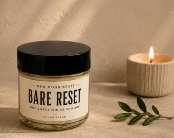 Bare Reset Handmade Unscented Sugar Scrub | A Self-Care Reset for Mind & Body | 2 oz Body Scrub