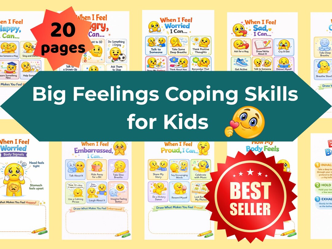 Big Feelings Coping Skills Workbook for Kids | SEL Activities (digital ...