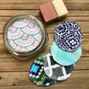 Reusable Facial Rounds, Cosmetic Rounds, Makeup Remover Pads, Zero Waste Mother&#39;s Day Gift