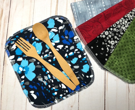 Cloth Napkins, Reusable Non-paper Napkins, 10 Zero Waste Lunchbox Napkins