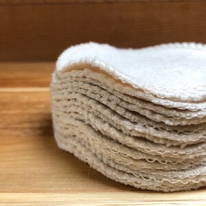 Organic Reusable Facial Rounds, 20 Organic Cosmetic Rounds, Zero Waste Makeup Remover Pads