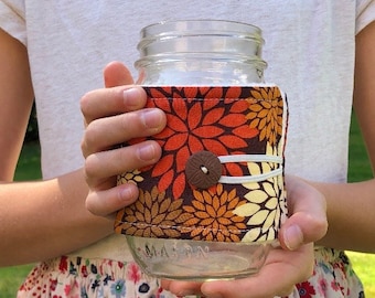 Mason Jar Cozy, Eco-Friendly Gift , Eco Gift Under 10, PINT Mason Jar Cozy, Stocking Stuffer under 10