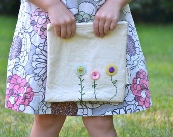 Reusable Sandwich Snack Bags, Button Flowers Sandwich Bag, Zero Waste Lunch Bag, Eco Friendly Stocking Stuffer