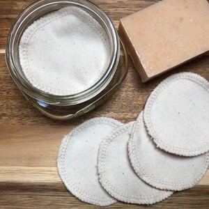 Zero Waste Mother's Day Gift, Organic Reusable Facial Rounds, Organic Cosmetic Rounds, Makeup Remover Pads image 2