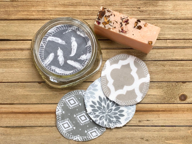 Reusable Facial Rounds 40 50 60 GRAY Mix Cosmetic Rounds Etsy