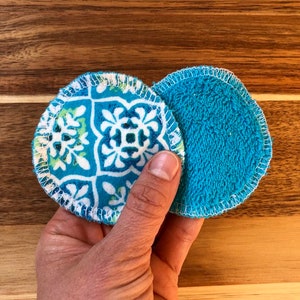 Reusable Facial Rounds, Terry Cloth Cosmetic Rounds, Makeup Remover Pads, Terry Flannel Facial Pads