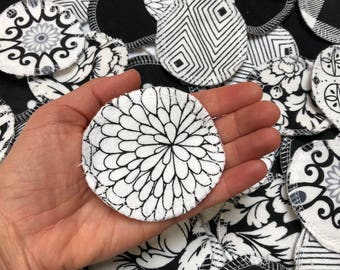 Reusable Facial Rounds, BLACK & WHITE Mix, Makeup Remover Pads, Zero Waste Mother's Day Gift