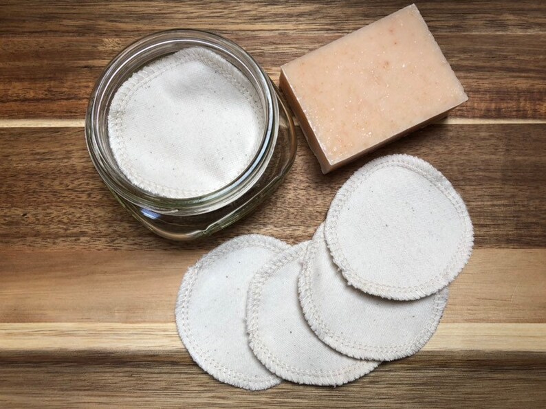 Organic Reusable Facial Rounds 40 Organic Cosmetic Rounds Etsy