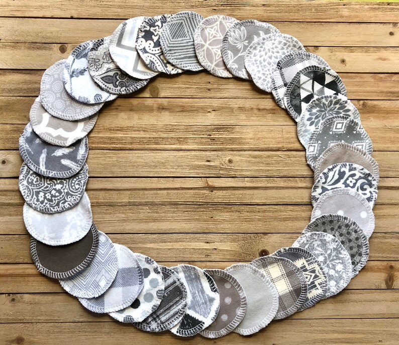 Reusable Facial Rounds GRAY Mix Cosmetic Rounds Zero Waste Etsy