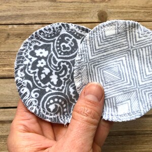 Reusable Facial Rounds, GRAY Mix Cosmetic Rounds, Zero Waste Makeup Remover Pads, Eco-Friendly Face Scrubbies, Add on Wash Bag image 1