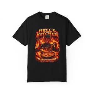 Hell's Kitchen devil chef T-shirt | Taste the Heat pizza design