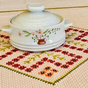 Vintage Floral Ceramic Lidded Pot | Country Cottage Canister, Farmhouse Kitchen Storage