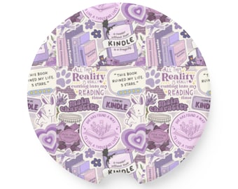 Soapstone Car Coaster Purple Bookish