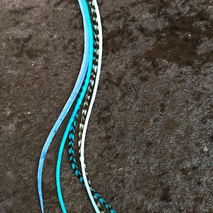 Bundle extension con piuma per capelli da 12”+ turchese verde acqua e blu
