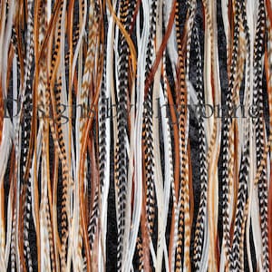 100 Loose Feathers 9-12 23-31cm Premium Natural Hair Feathers Extensions Grizzly & Solid Colors like pictured image 1