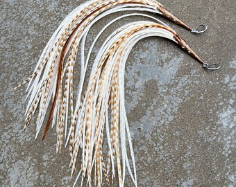 Light Natural Feather Earrings