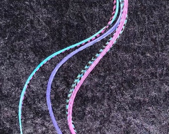 Turquoise and Purples 12”+ Hair Feather Extensions Bundle