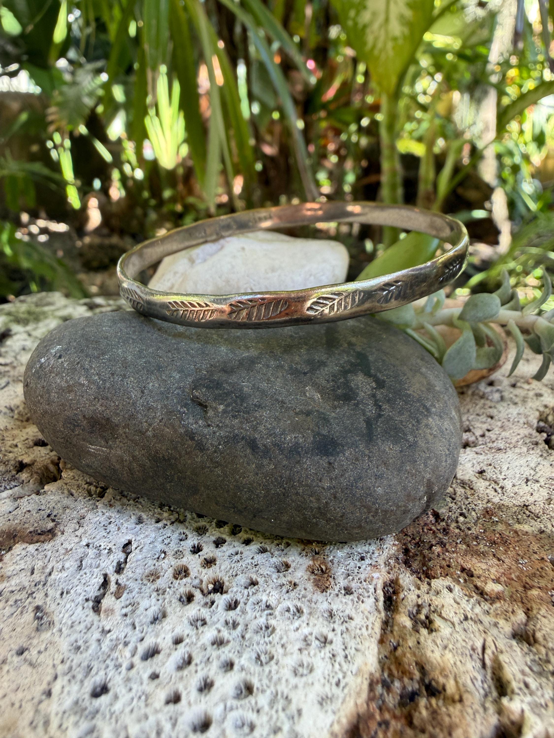 Sterling Mexico Stamped Bangle - Etsy