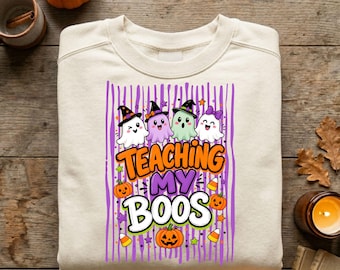 Insegnare ai miei Boos PNG Halloween Insegnante Scuola Design Felpa Fantasmino Carino Pacchetto Digitale