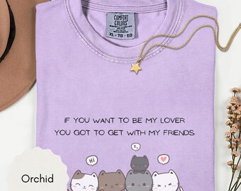 Cat Friends Graphic Tee, Kawaii Kitten Lover Shirt