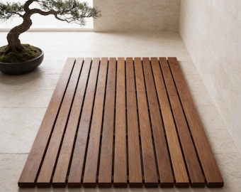 Tapis de douche en teck imperméable, tapis de bain en bois antidérapant, plateforme de sol de douche spa, tapis de bain en teck fait main, tapis de taille personnalisée