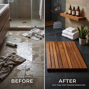 Alfombrilla de ducha de madera de teca, alfombrilla de baño de madera, alfombrilla de baño impermeable, alfombrilla antideslizante para spa, decoración de baño a medida