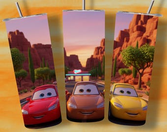 Lightning McQueen Tumbler Wrap PNG | 20 Unzen Autos Sublimationsdesign | Sofortiger digitaler Download