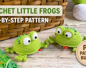 Crochet Frog Pattern PDF | Cute Frog Amigurumi Plush | Green Frog Crochet Toy | Crochet Gift Pattern | Digital Download