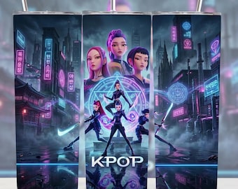 K-Pop Tumbler Wrap | Dämonenjäger PNG (Digitaler Download)