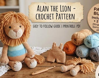 Lion Amigurumi Crochet Pattern PDF | Cute Crochet Lion Toy | Amigurumi Animal Pattern | Crochet Tutorial | Digital Download