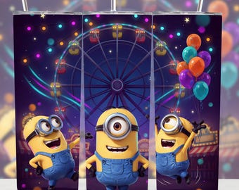 Minions 20oz Skinny Tumbler Wrap PNG | Sublimation Design (Digital Download)