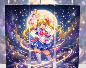 Magical Girl Tumbler Wrap | Himmlischer Halbmond Zauberstab, Night Sky Sparkle (Digitaler Download)