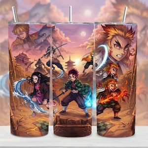 Anime Inspired 20oz Tumbler Wrap PNG | Skinny Cup Sublimation Design | Trending Printable Tumbler Design | Digital Download Wrap