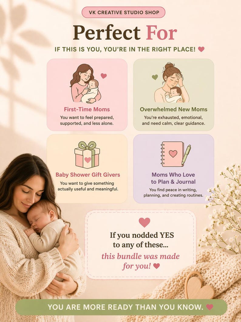 First Time Mom Bundle Printable, New Mom Survival Guide, Baby First ...