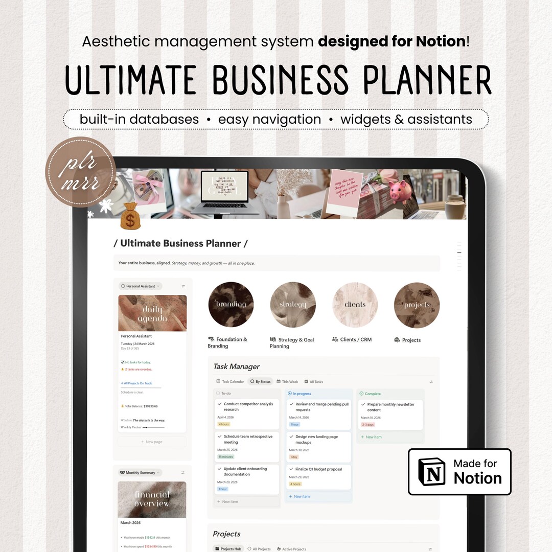 Ultimate Notion Business Planner | Template for Strategy, Clients ...