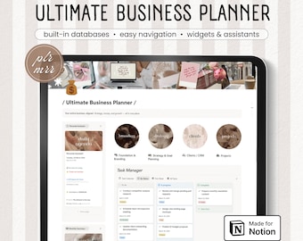 Ultimate Notion Business Planner | Template for Strategy, Clients, Projects & Finances Dashboard | Minimal Structured Workspace