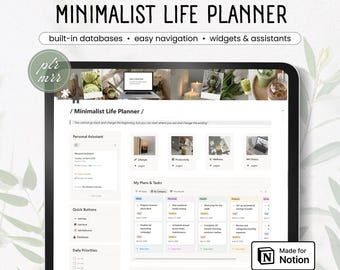 Minimalist Life Planner | All-in-One Notion Template for Organization, Wellness, Productivity & Personal Growth