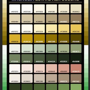 Magnolia Estate HEX Color Chart Printable | Color Reference Poster | Color Palette Cheat Sheet | Digital Wall Art | Instant Download