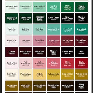 Paleta de cores para casamento com baile de máscaras veneziano para imprimir | Tabela de cores HEX para casamento | Guia rápido de paleta de cores | Arte digital para parede | Baixar