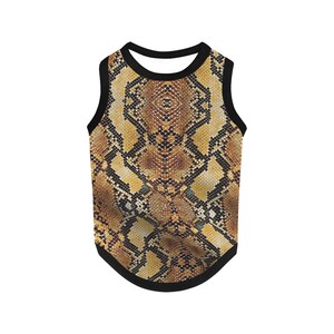 Camiseta para perro con estampado de serpiente, ropa para mascotas con estampado de pitón, conjunto para perro con estampado de reptil, ropa de lujo para mascotas, ropa moderna para perros, poliéster