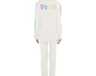 Girls run the world buttoned pajamas for women, women Empowerment pajama set, Feminist pjs, women power pajamas, Chicas Productions