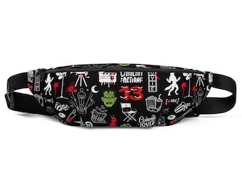 Horror Movie Fanny Pack, Film Lover Waist Bag, Cinema Streetwear Belt Bag, Halloween Movie Night Bag, Chicas Productions, Support SPLIT LOT