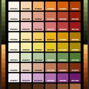 Autumn & Fall HEX Color Chart Printable | Color Reference Poster | Color Palette Cheat Sheet | Digital Wall Art | Instant Digital Download