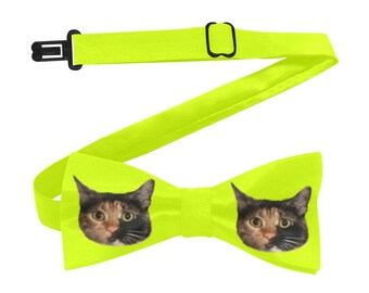 Spersonalizowana muszka ze zdjęciem zwierzaka, spersonalizowana muszka dla psa i kota, zabawna muszka, akcesorium dla miłośnika zwierząt, spersonalizowany prezent dla zwierzaka, wyjątkowy prezent, tkanina poliestrowa