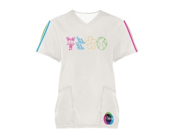 Girls Run The World Scrub-Top, Frauen Ermächtigung Medizinische Scrubs, feministische medizinische Uniform, Krankenschwester Geschenk, Chicas Produktionen