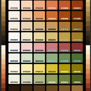 Terracotta & Desert HEX Color Chart Printable | Color Reference Poster | Color Palette Cheat Sheet | Digital Wall Art | Instant Download