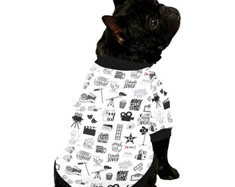 Sudadera para perros para noche de cine, atuendo para mascotas amantes del cine, suéter para amantes del cine, top para festival de cine, top para amantes del cine, Chicas Productions
