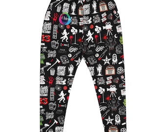 Movie Night Men's Joggers, Cinema Loungewear, Scary Movie Night, Horror Film Lover, Gothic Cinema, Chicas Productions, Support SPLIT LOT