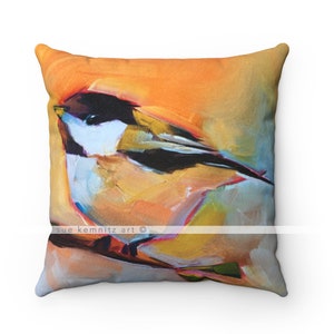 Chickadee - Indoor / Outdoor PILLOW COVER - bright colors